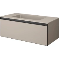 Тумба с раковиной Armadi Art Quatro Daphne 790-M1-100-D-A + 793-100-D 101 см, подвесная, бежевый матовый