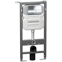 Инсталляция для унитаза Ceramica Nova Envision Flat CN1002CH с кнопкой смыва, хром