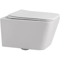 Унитаз подвесной Abber Rechteck AC1201 безободковый, с сиденьем микролифт, белый