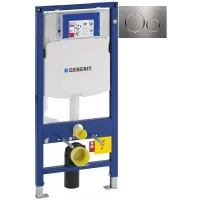 Инсталляция для унитаза Geberit Duofix Sigma 20 111.300.00.5 + 111.815.00.1 + 115.882.SN.1 с кнопкой смыва, нержавеющая сталь