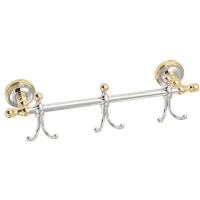 Планка с крючками Migliore Mirella 24915 для ванны, хром/золотой