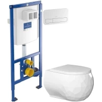 Комплект подвесной унитаз Bien Pent PNKA052N1VP0W3000 + система инсталляции Villeroy & Boch 92246100 + 92249068
