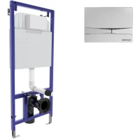 Инсталляция для унитаза Berges Novum F3 040253 с кнопкой смыва, хром