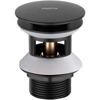 Донный клапан для раковины Aquatek AQ6002MB с переливом, черный матовый