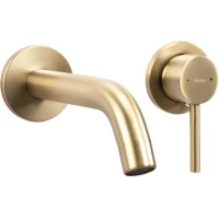 Смеситель для раковины Rea Owen REA-B5334 встраиваемый, без донного клапана, золотой матовый