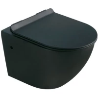Унитаз подвесной MEER MR-2107mb безободковый, с сиденьем микролифт, черный матовый