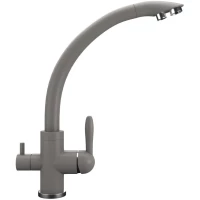 Смеситель для кухни Ulgran UQ-017-09 с подключением к фильтру, мокрый асфальт