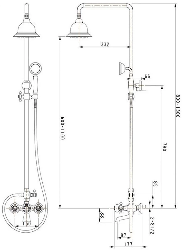 Душевая система Timo Nelson SX-1190 chrome - фото 5