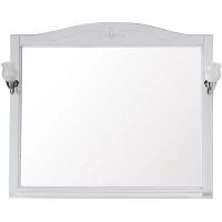 Зеркало 103,4x90,1 см белый серебряная патина ASB-Woodline Салерно 9692 БС