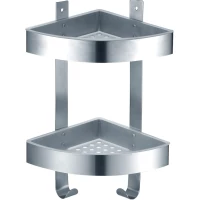 Полка для ванной Azario AZ-833-2 25,2x18,8 см, угловая, двойная, матовый хром 