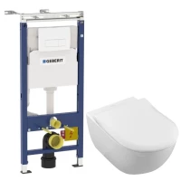 Комплект подвесной унитаз Villeroy & Boch Subway 2.0 5614R2R1 + система инсталляции Geberit 458.125.11.1