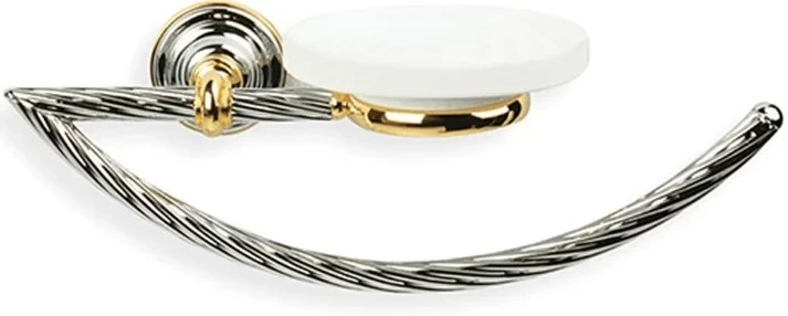 Полотенцедержатель кольцо с мыльницей Stil Haus Giunone G79(02) хром/золотой