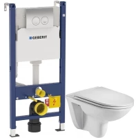 Комплект подвесной унитаз WeltWasser Baarbach 004GL-WT 10000003811 + система инсталляции Geberit 458.124.21.1