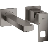 Смеситель для раковины Grohe Eurocube 19895AL0 встраиваемый, без донного клапана, темный графит матовый