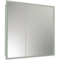 Зеркальный шкаф Reflexion Cube RF2213CB 80x80 см L/R, с LED-подсветкой, сенсорным выключателем, белый матовый
