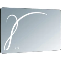 Зеркало Sanibano ARIL/11LED 90x56 см, с LED-подсветкой, сенсорным выключателем, часами