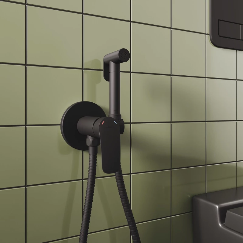 Гигиенический душ Milardo Rora RORBLR0M08 со смесителем, черный матовый