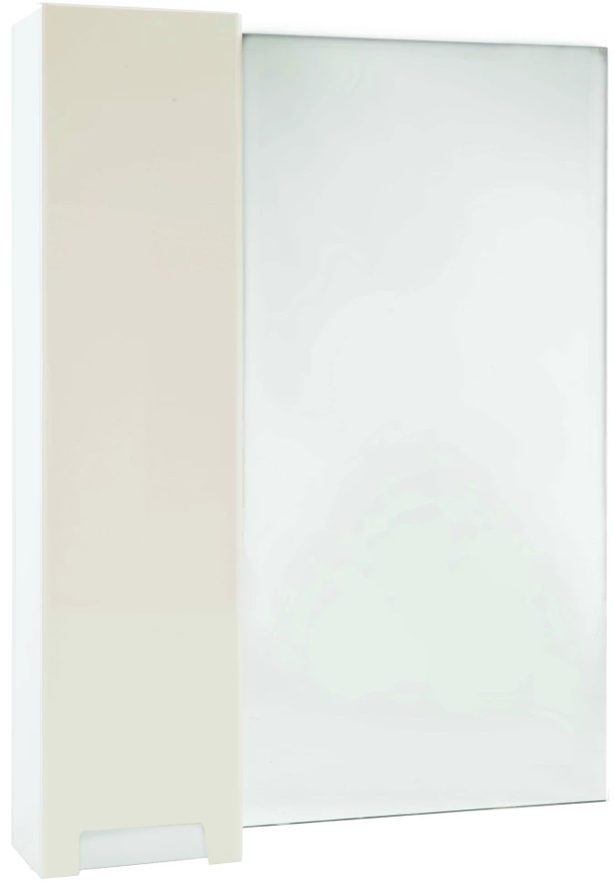 Зеркальный шкаф 68x80 см бежевый глянец/белый глянец L Bellezza Пегас 4610411002072