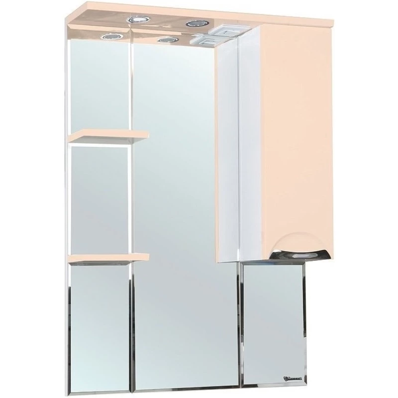 Зеркальный шкаф 75x100 см бежевый глянец/белый глянец R Bellezza Альфа 4618812001076