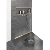 Душевой трап (лоток) Berges Wall 092157M 100 см, с решеткой, щелевой, золотой матовый