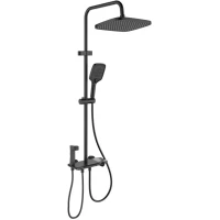 Душевая система Berges Pulsar 075013 300x210 мм, с термостатом, оружейная сталь матовый