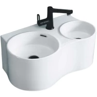 Раковина Ceruttispa Double Ami CT9701 62x38 см, подвесная, белый