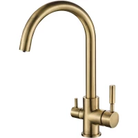 Смеситель для кухни Zorg SH 713 BRONZE с подключением к фильтру, бронза