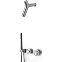 Душевой комплект Bronze De Luxe Liberty 5011GG-P 50 мм, со смесителем, графит