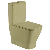 Унитаз-компакт WeltWasser Rotbach 001MT-GN безободковый, с сиденьем микролифт, оливковый матовый