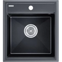 Кухонная мойка Paulmark Stepia PM114651-BLM 46x51 см, черный металлик