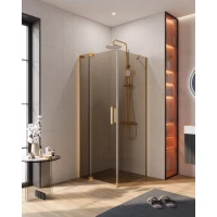 Душевой уголок Cezares Slider SLIDER-AH-1-80-70/80-BR-BORO 70-80x79,5 см, профиль золотой матовый, стекло бронза