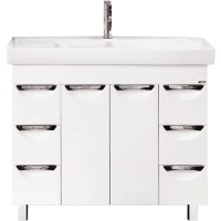 Тумба под раковину Misty София П-Соф01100-0116Я 97,6 см, напольная, белый глянец