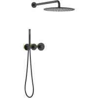 Душевой комплект Timo Saona SX-2359/03SM 300 мм, с термостатом, черный матовый