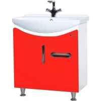 Тумба с раковиной красный глянец/белый глянец 65 см Bellezza Лагуна 4632110090037 + 4620000149897