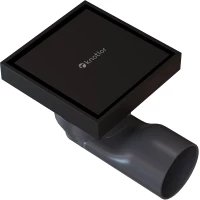 Душевой трап Knotlor Terra SDSS100BL 100x100/50 мм, с решеткой, 2 в 1 под плитку, черный матовый