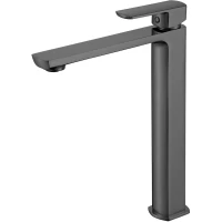 Смеситель для раковины Vincea Next VBF-1N2GM без донного клапана, вороненая сталь