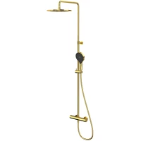 Душевая система Whitecross Y Y1254TOPGL 300 мм, с термостатом, золотой