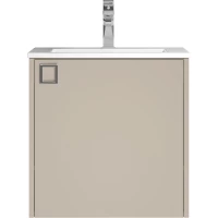 Тумба с раковиной Uperwood Aurora KAurora50cm 51 см R, подвесная, бежевый матовый