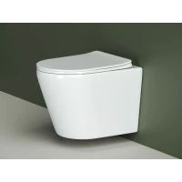 Унитаз подвесной Ceramica Nova Highlight CN1804 безободковый, с сиденьем микролифт, белый