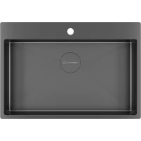 Кухонная мойка KuchenStern Werk 80 508GM50 74x51 см, вороненая сталь