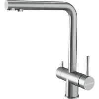 Смеситель для кухни KuchenStern Fokus FS 401SS40 CoolStart, с подключением к фильтру, выдвижным изливом, нержавеющая сталь