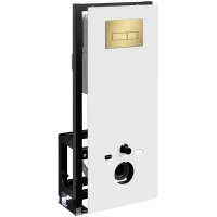 Инсталляция для унитаза WasserKRAFT Glan 66 66TLT.010.ME.WH.MG03 с кнопкой смыва, золотой матовый