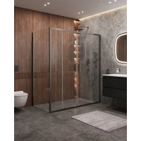 Душевой уголок Cezares Molveno MOLVENO-AH-2/1-170/90-C-GM-IV 166,5x90 см, профиль оружейная сталь матовый, стекло прозрачное