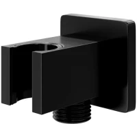 Подключение для душевого шланга с держателем Grocenberg GB101BL черный матовый