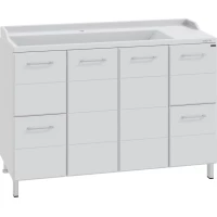 Тумба с раковиной белый глянец 120 см Санта Омега 207043 + Sirius120