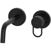 Смеситель для раковины Paffoni Joker JK006NO70 встраиваемый, без донного клапана, черный матовый