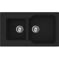 Кухонная мойка черный Tetogranit Omoikiri Maru 86-2-BL