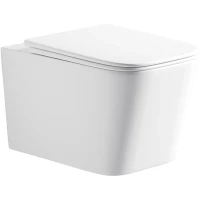 Унитаз подвесной River Gudzon 520 WT 10000014212 безободковый, торнадо, с сиденьем микролифт, белый