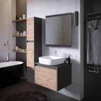 Комплект мебели дуб веллингтон/графит 60 см Grossman Смарт 106009 + GR-3028 + 206005