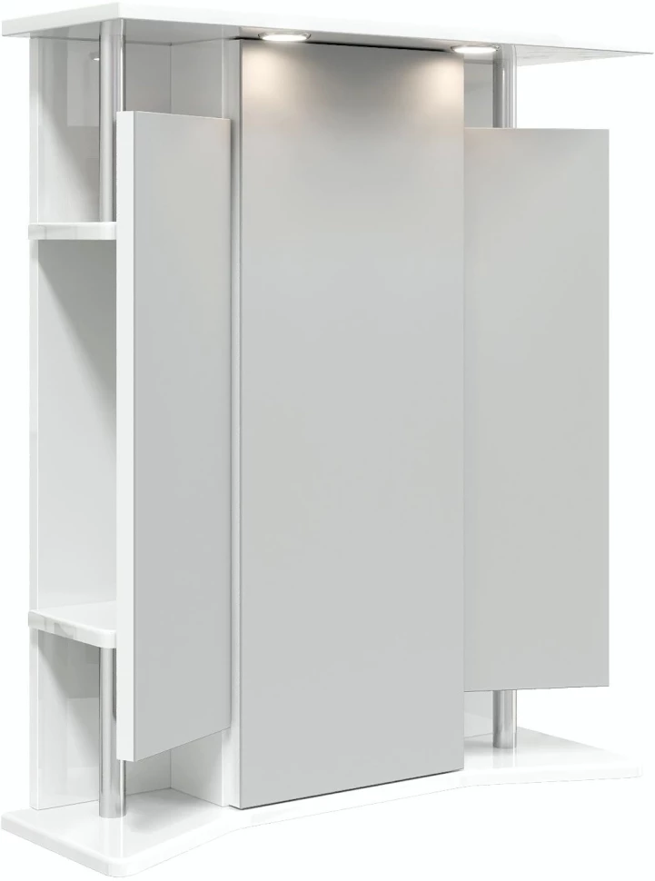 Зеркальный шкаф 65x76,2 см белый глянец R Onika Валерия 206505 п образная кухня валерия м 11 серый металлик дождь светлый белый